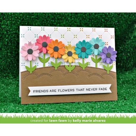 Stitched garden border - Fustella Lawn Fawn