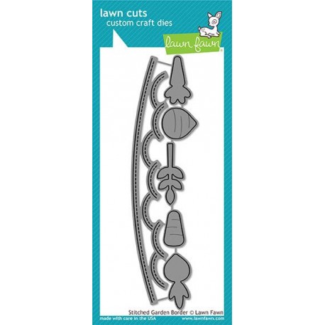 Stitched garden border - Fustella Lawn Fawn