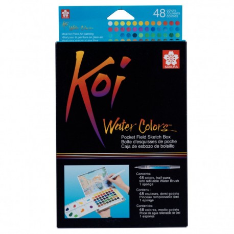 Koi water colors sketchbox 48 + brush - di Sakura