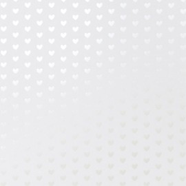 Bazzill foil heart 12x12" marshmallow