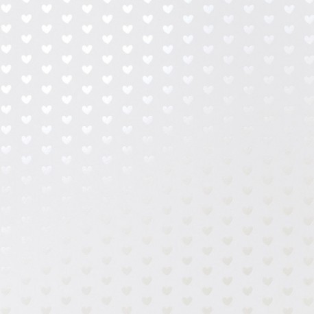 Bazzill foil heart 12x12" marshmallow