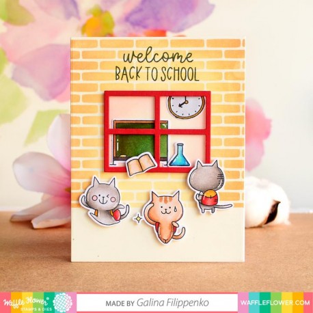 "Back to School" Combo - Timbro e fustella di Waffle Flower