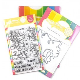 "Fa-la-la" Combo - Timbro e fustella di Waffle Flower