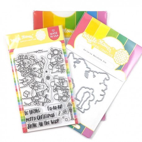 "Fa-la-la" Combo - Timbro e fustella di Waffle Flower