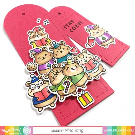 "Winter Hamsters" Combo - Timbro e fustella di Waffle Flower