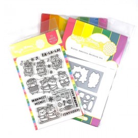 "Winter Hamsters" Combo - Timbro e fustella di Waffle Flower