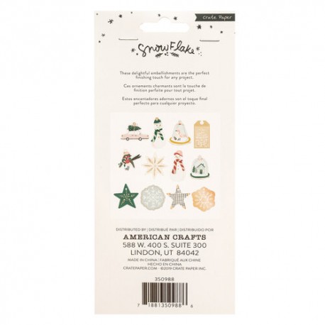 Crate paper - Snowflake layered tags 12pc