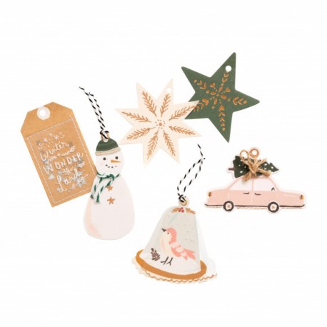 Crate paper - Snowflake layered tags 12pc
