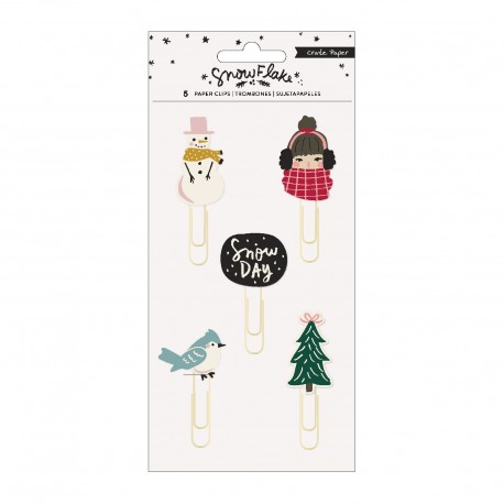 Crate paper - Snowflake rubber paper clips 5pc