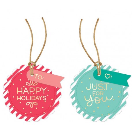 Scalloped circle gift tag - Fustella Lawn Fawn