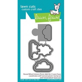 Reveal wheel unicorn picnic add-on - Fustella Lawn Fawn