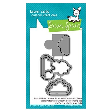 Reveal wheel unicorn picnic add-on - Fustella Lawn Fawn
