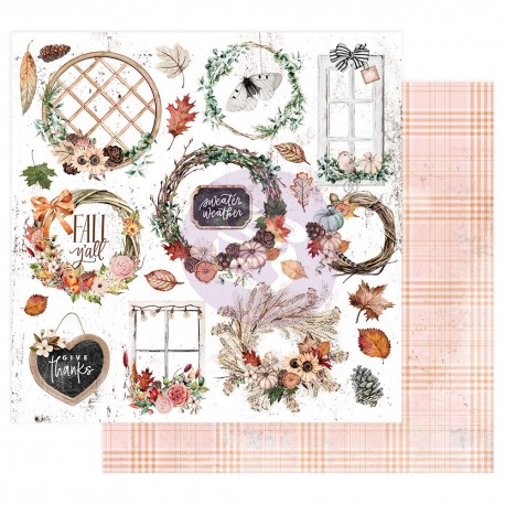 Blocco di carte per Scrapbooking di Prima Marketing -  Pumpkin & Spice 12x12