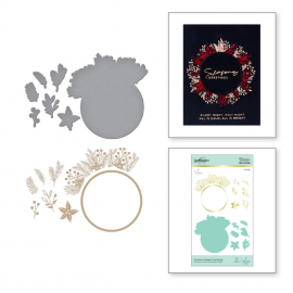 Spellbinders Christmas Foliage Circle Border - Hot Foil Plate & Dies 2
