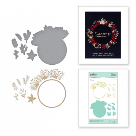 Spellbinders Christmas Foliage Circle Border - Hot Foil Plate & Dies