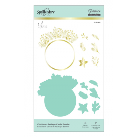 Spellbinders Christmas Foliage Circle Border - Hot Foil Plate & Dies