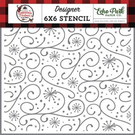 Snowy Flourish 6x6 - Stencil di Echo Park