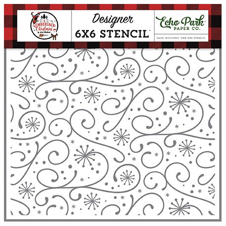 Snowy Flourish 6x6 - Stencil di Echo Park
