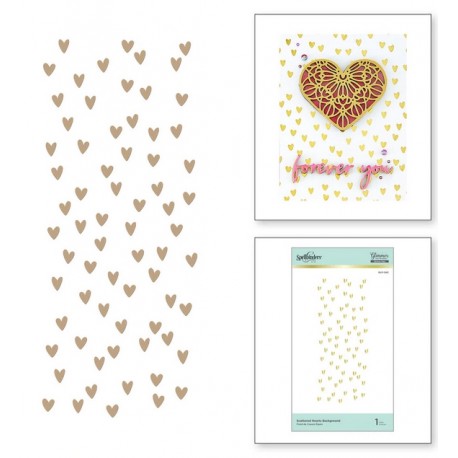 Spellbinders  Scattered Hearts Background - Hot Foil Plate