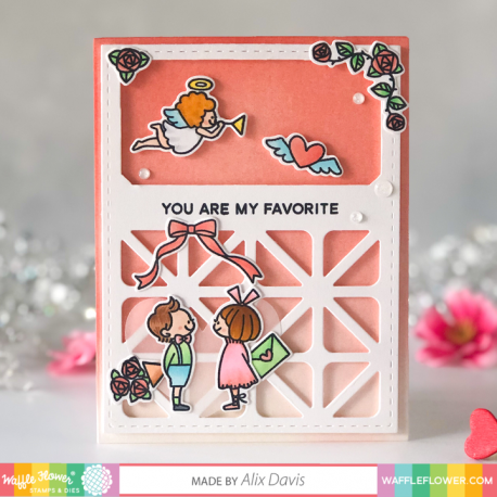 "Favorite Valentine" Combo - Timbro e fustella di Waffle Flower