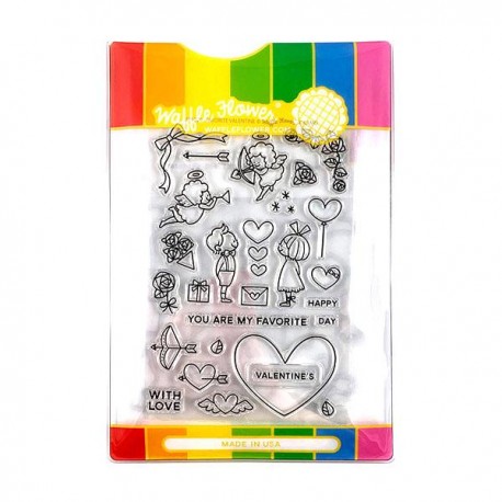 "Favorite Valentine" Combo - Timbro e fustella di Waffle Flower