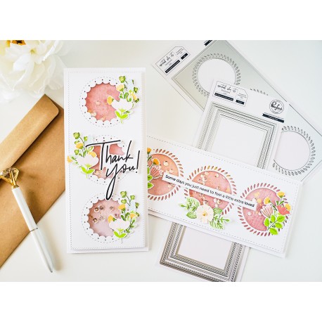 Slim stitched scallop circle panel - Fustella di Pinkfresh Studio