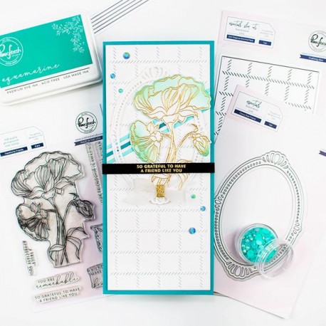 Slim diagonal stitched plaid die - Fustella di Pinkfresh Studio