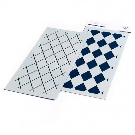 Slim Argyle Layering Stencil set  - stencil di Pinkfresh Studio