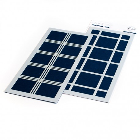 Slim Basic Plaid Layering Stencil set- stencil di Pinkfresh Studio