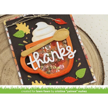 Stitched mug frame - Fustella Lawn Fawn