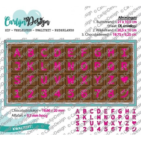 Slimline with chocolate alphabet - Fustella di CarlijnDesign