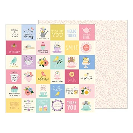Carta per scrapbooking di Pebbles - Tea Party sentiment