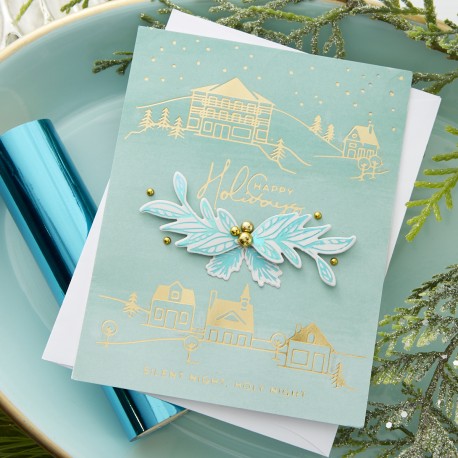 Spellbinders winter  - Hot Foil Plate village