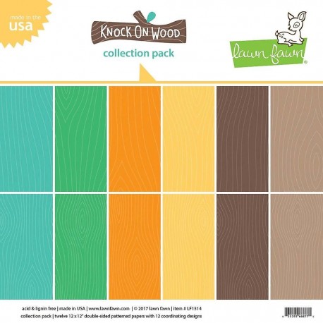 Blocco di carte Lawn Fawn 12"x12" - "Knock on wood"