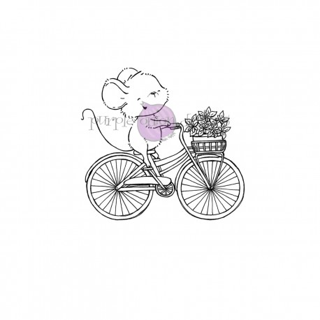 Anna (Mouse on Bicycle) - Timbro di Stacey Yacula Studio
