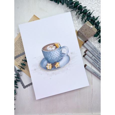 Corso online "Winter Vibes 1" colorare con Marker a base alcolica