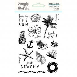 Simple vintage coastal stamps - Timbro di Simple stories