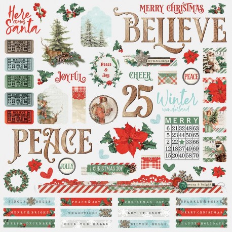 Country Christmas  - Combo Stickers di Simple Stories