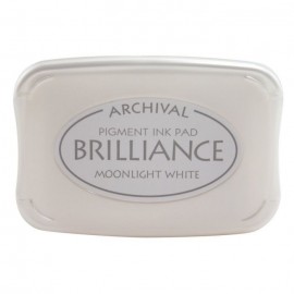 Inchiostro Brilliance ink pad Moonlight white di Tsukineko