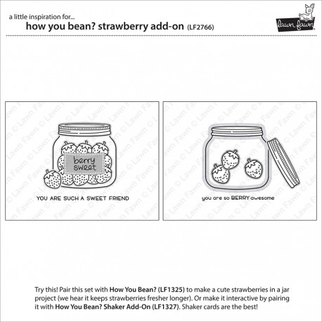 How You Bean? Strawberries Add-On Clear Stamps  Lawn Fawn