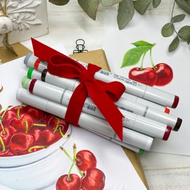 Set di 13 marker per il corso online "Ciliegie: delizia d’estate”