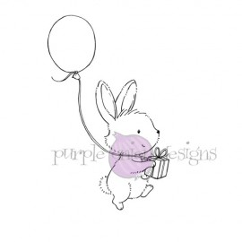 Bugsy (Bunny carrying balloon & gift) - Timbro di Stacey Yacula Studio