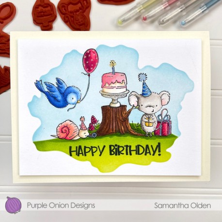 Sage (Party mouse with gift) - Timbro di Stacey Yacula Studio