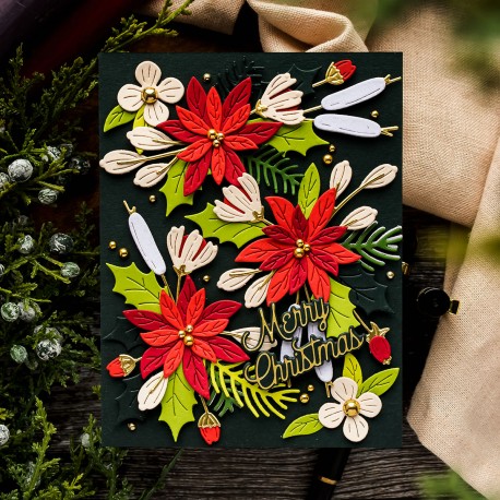 Holiday blooms Etched Dies - Spellbinders