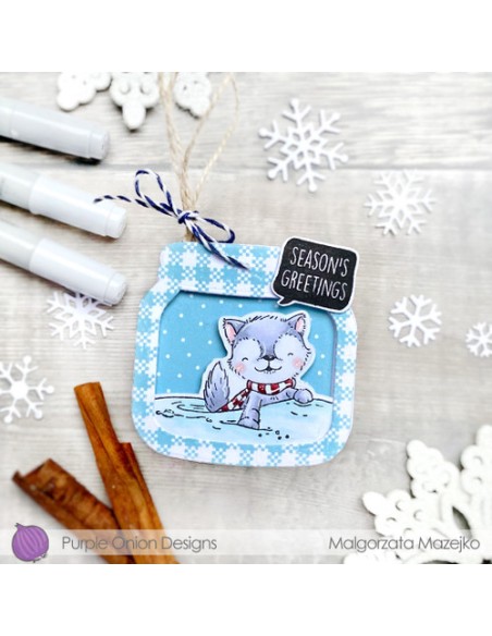 Bluster (winter husky in snow) - Timbro di Stacey Yacula Studio