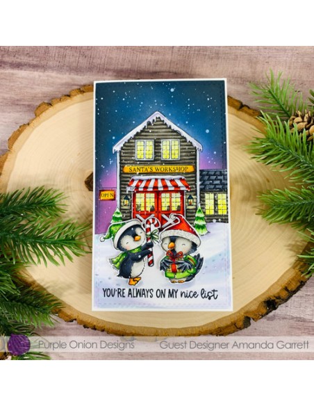 Winter (Penguin with Candy Cane) - Timbro di Stacey Yacula Studio