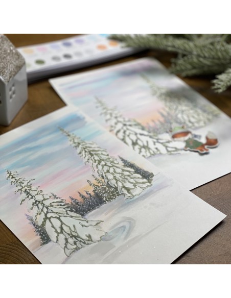 Corso online "Paesaggio invernale 1" con Marker alcolici