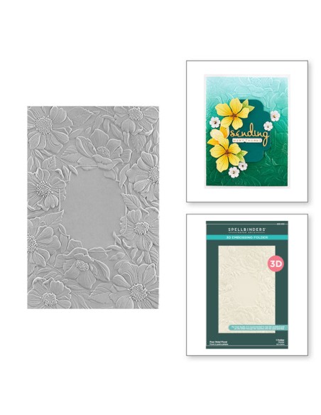 Four Petal Floral 3D Embossing Folder - Spellbinders