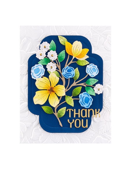 Four Petal Thank You Floral Etched Dies- Spellbinders