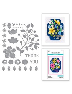Four Petal Thank You Floral Etched Dies- Spellbinders
